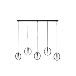 Hanglamp Girare Zwart metaal 5-lichts
