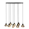 Hanglamp Lungo Zwart smoke glas 8-lichts