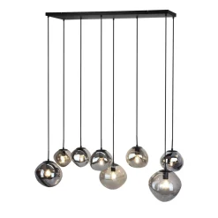 Hanglamp Macato Zwart smoke glas 8-lichts