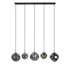 Hanglamp Macato Zwart smoke glas 5-lichts