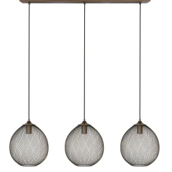 Hanglamp Maroggia Bruin koper 3-lichts