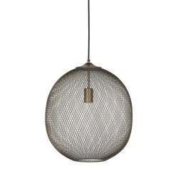 Hanglamp Maroggia Bruin rond 40cm koper 1-lichts