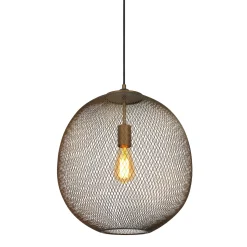 Hanglamp Maroggia Bruin rond 40cm koper 1-lichts