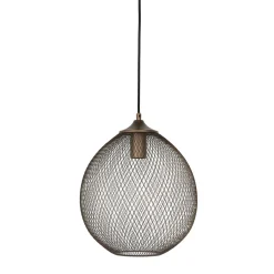 Hanglamp Maroggia Bruin rond 30cm koper 1-lichts