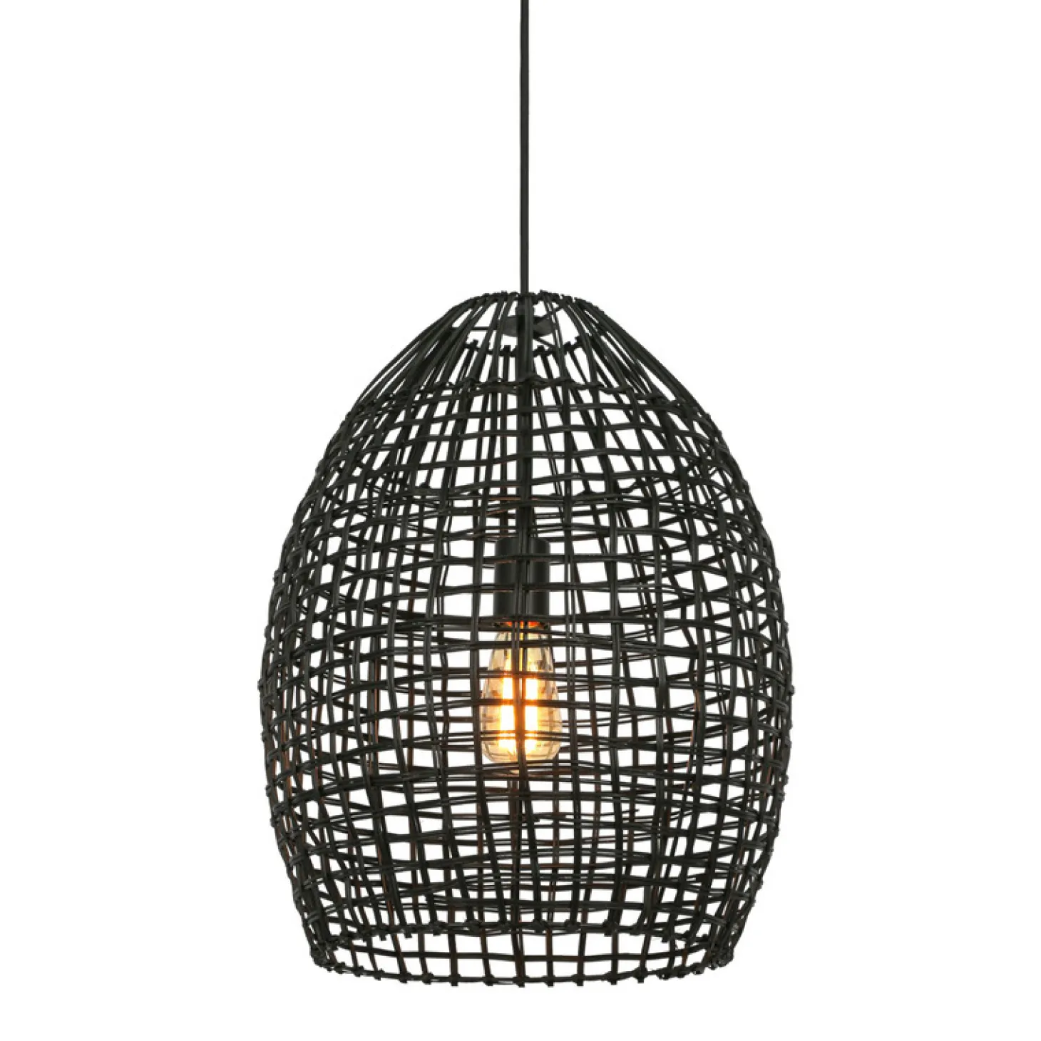 Hanglamp Orcia Rond 40 cm rotan zwart