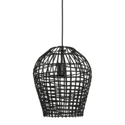Hanglamp Scarperio Rond 31 cm rotan zwart