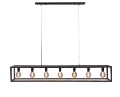 Hanglamp Tiamo Zwart staal 7-lichts