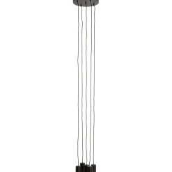 Hanglamp Trecate Mat zwart 5-lichts rond