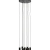 Hanglamp Trecate Mat zwart 9-lichts rond