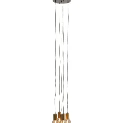 Hanglamp Trecate Ruw antiek brons 5-lichts rond