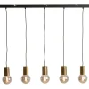 Hanglamp Trecate Ruw antiek brons 5-lichts