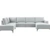 Hoekbank links Fabria Groot lichtgrijs basic comfort