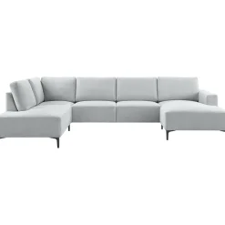 Hoekbank links Fabria Groot lichtgrijs basic comfort