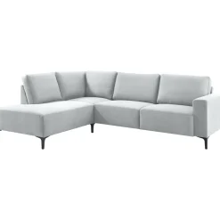 Hoekbank links Fabria Middel lichtgrijs basic comfort