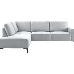 Hoekbank links Fabria Middel lichtgrijs basic comfort
