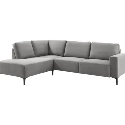 Hoekbank links Fabria Middel donkergrijs basic comfort