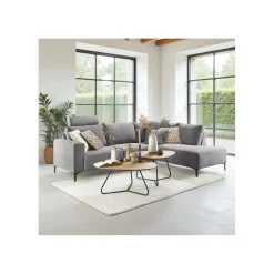Hoekbank links Fabria Middel donkergrijs basic comfort