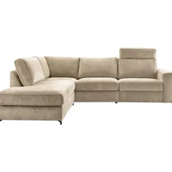 Hoekbank links Licato Taupe relaxfunctie excellent comfort