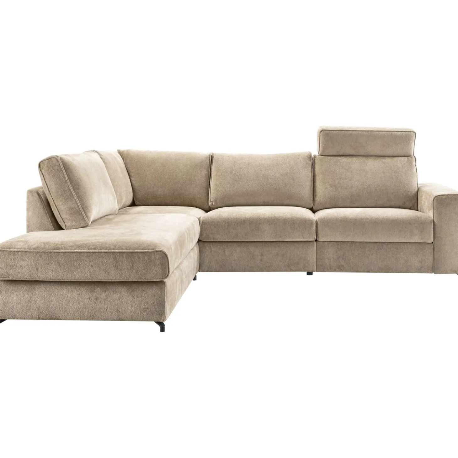 Hoekbank links Licato Taupe relaxfunctie excellent comfort