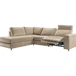 Hoekbank links Licato Taupe relaxfunctie excellent comfort