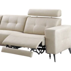 Hoekbank links Piorino Pocketvering lichtgrijs relaxfunctie