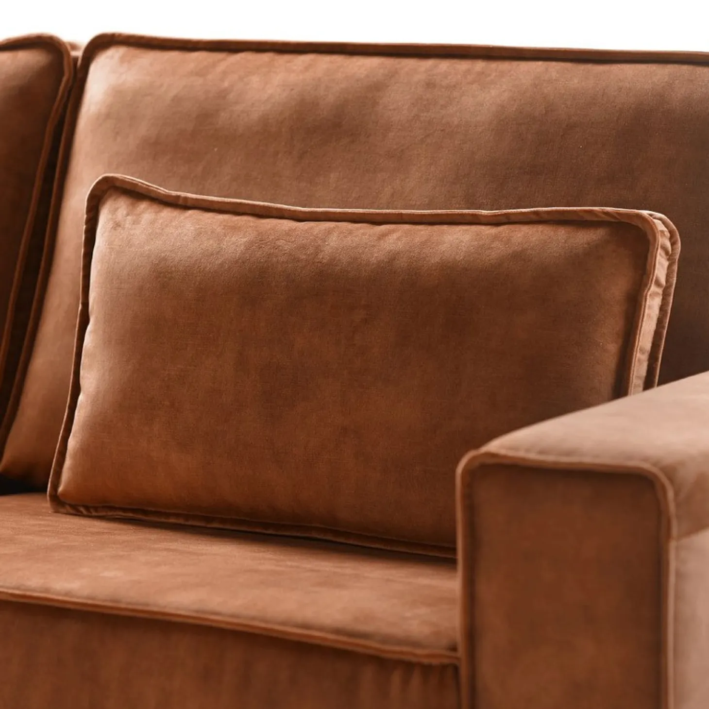 Hoekbank links Pomonte Velvet bruin premium comfort