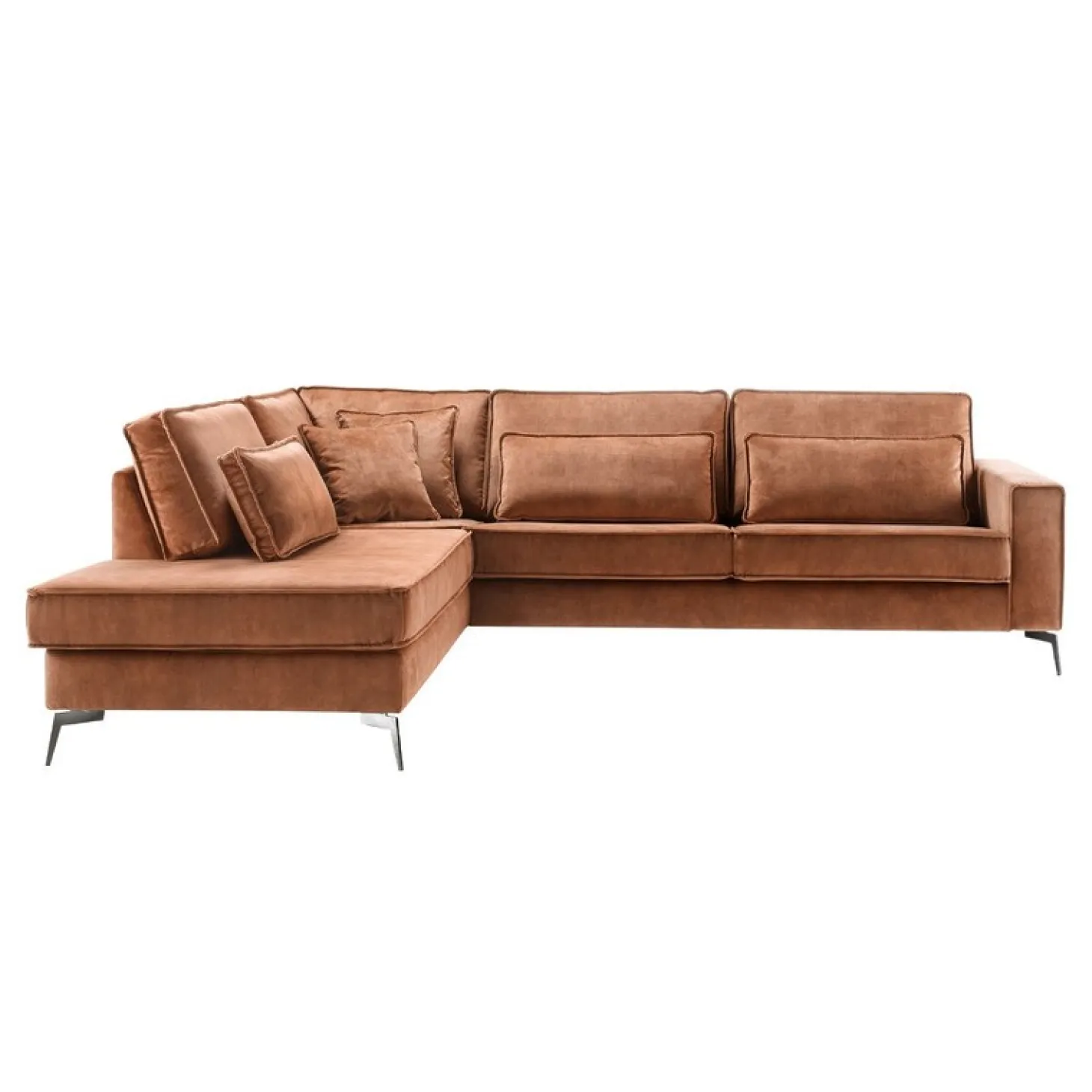 Hoekbank links Pomonte Velvet bruin premium comfort