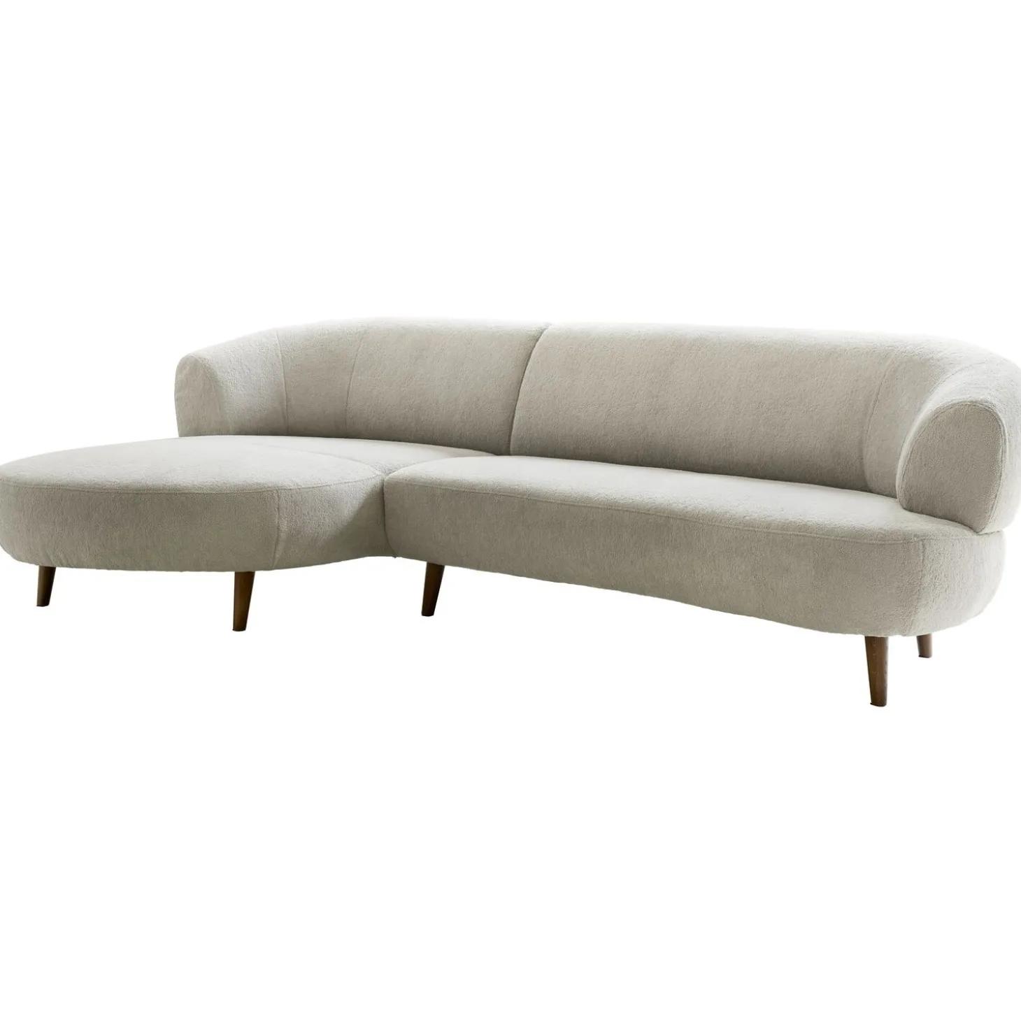 Hoekbank links Tilde Bouclé grijsbeige basic comfort