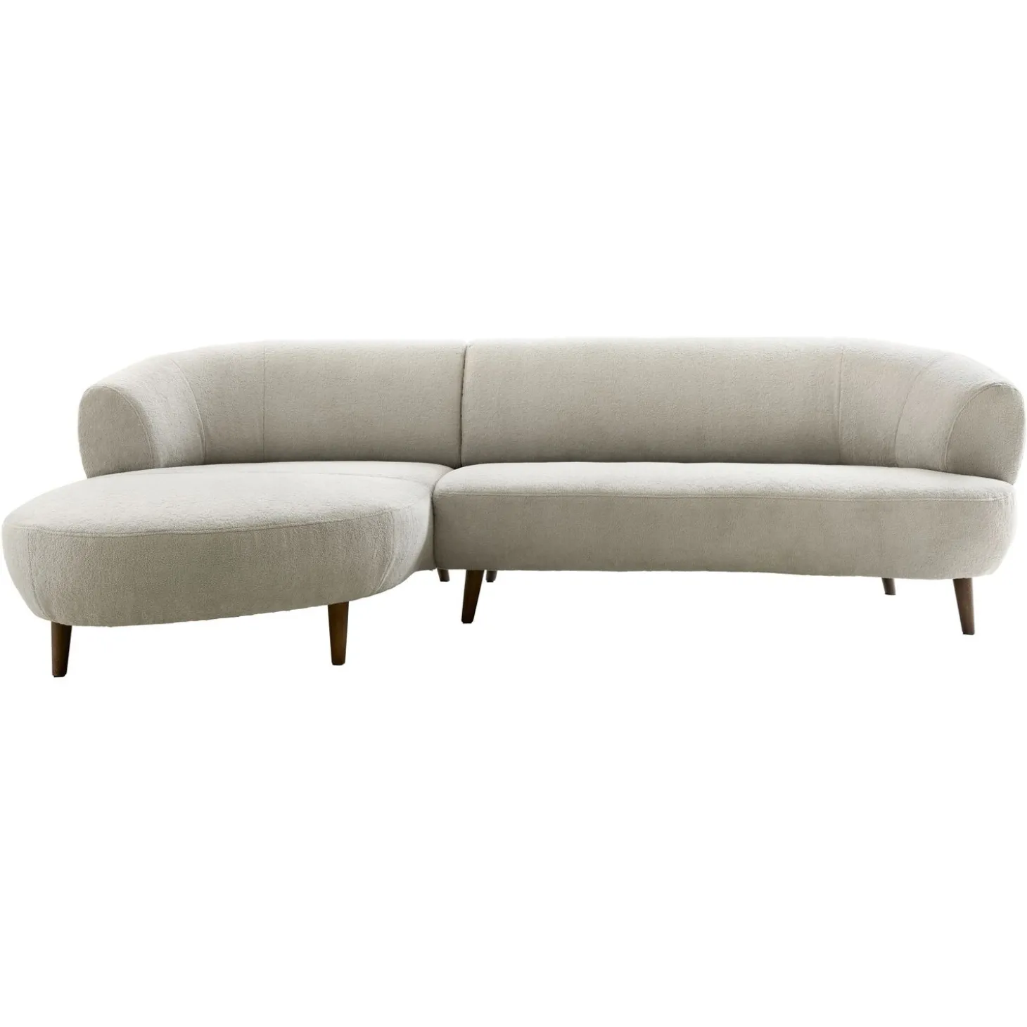 Hoekbank links Tilde Bouclé grijsbeige basic comfort