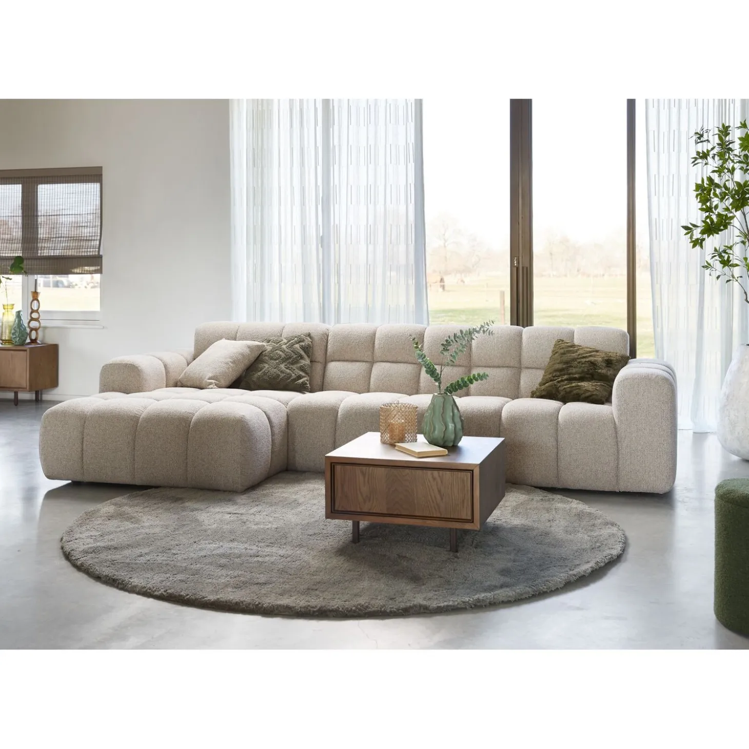Hoekbank links Tirato Beige premium comfort