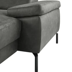 Hoekbank links Tusari Microleder antraciet premium comfort