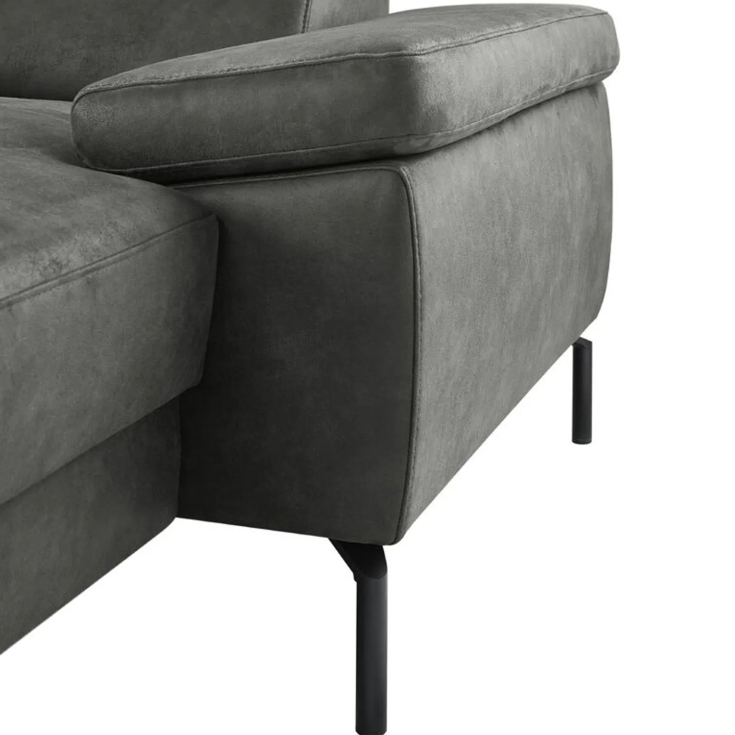 Hoekbank links Tusari Microleder antraciet premium comfort