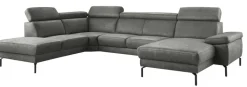 Hoekbank links Tusari Microleder antraciet premium comfort