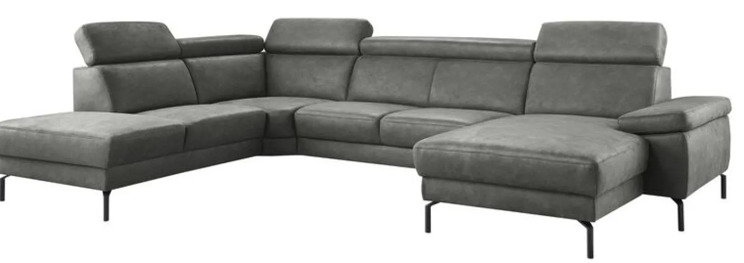 Hoekbank links Tusari Microleder antraciet premium comfort