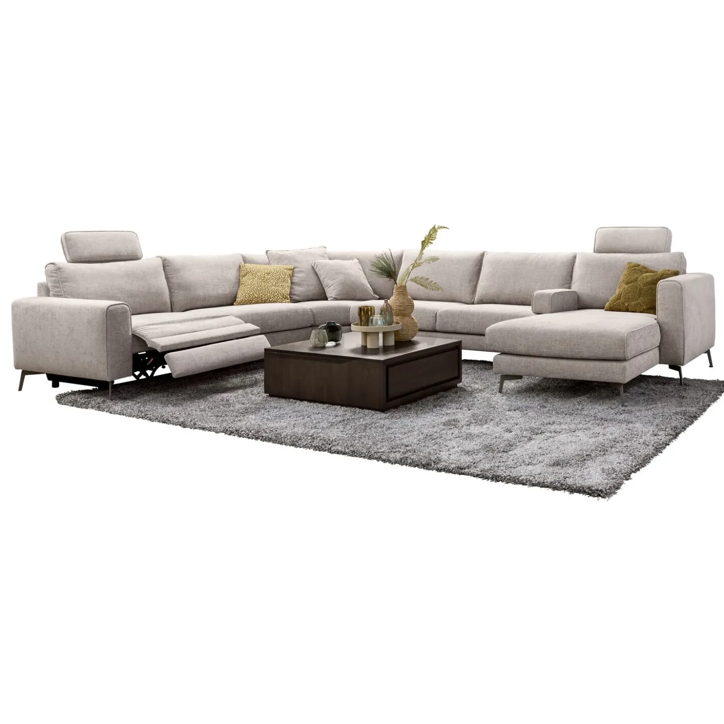 Hoekbank Linoza Naturel relaxfunctie links premium comfort