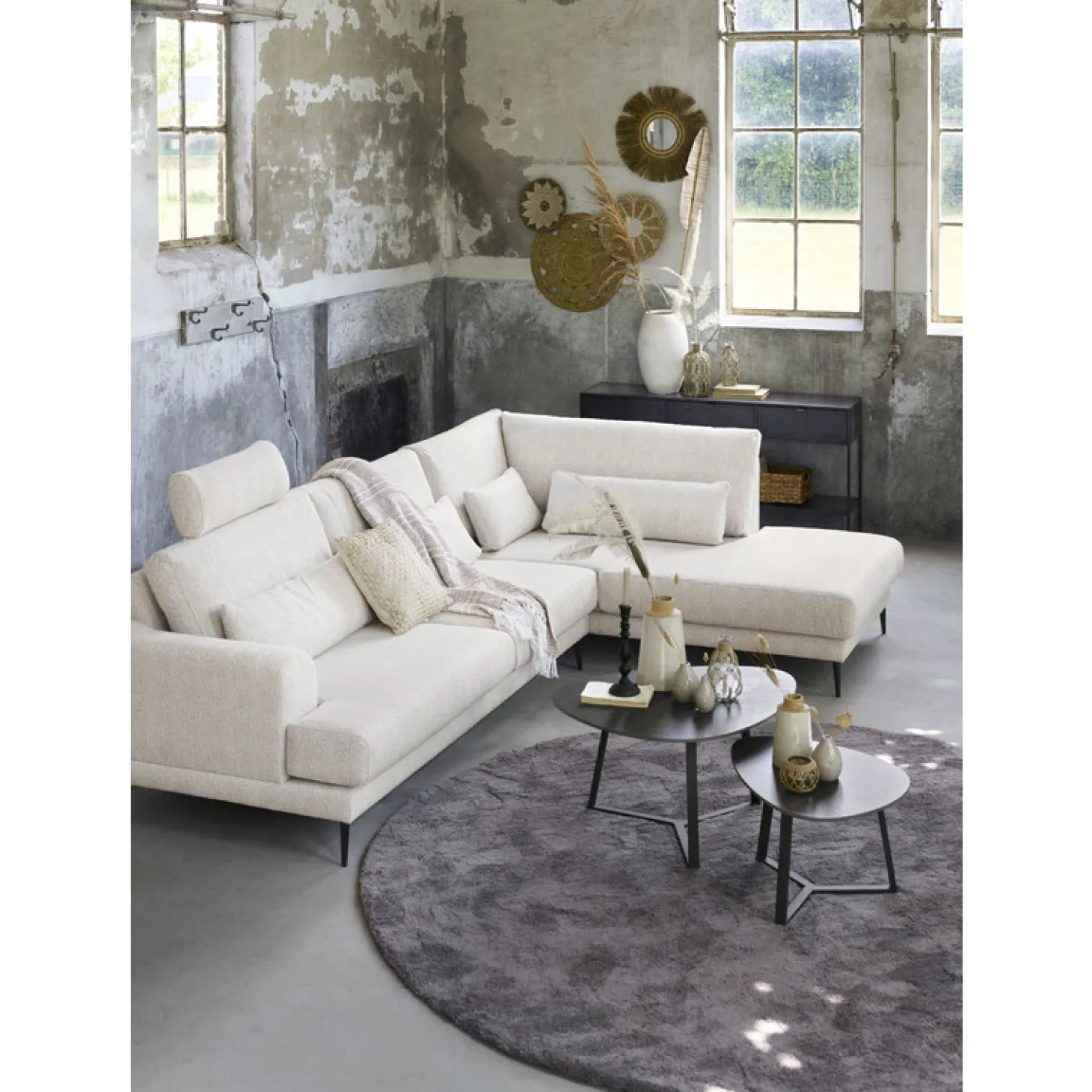 Hoekbank rechts Ansio Beige premium comfort