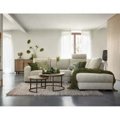 Hoekbank rechts Florance HR koudschuim beige relaxfunctie