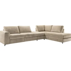 Hoekbank rechts Licato Taupe relaxfunctie excellent comfort hocker
