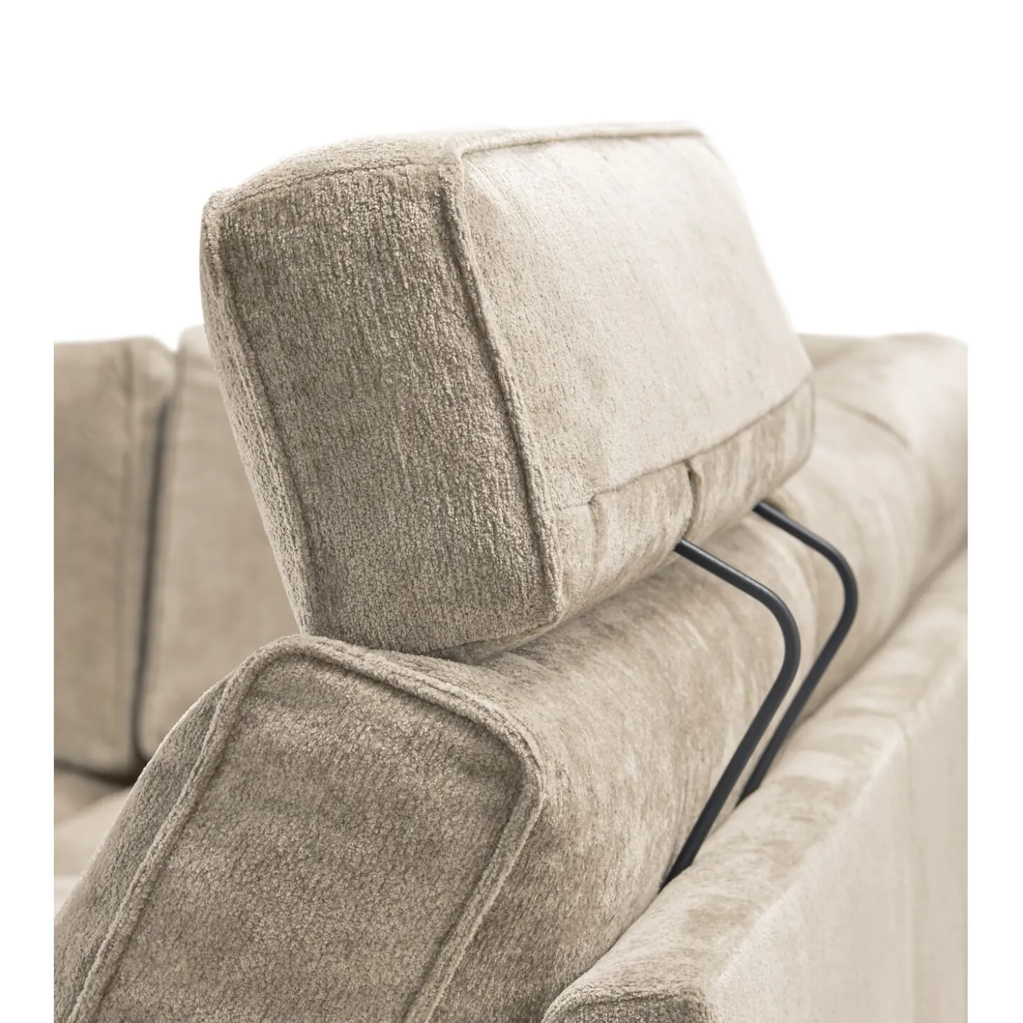 Hoekbank rechts Licato Taupe relaxfunctie excellent comfort hocker