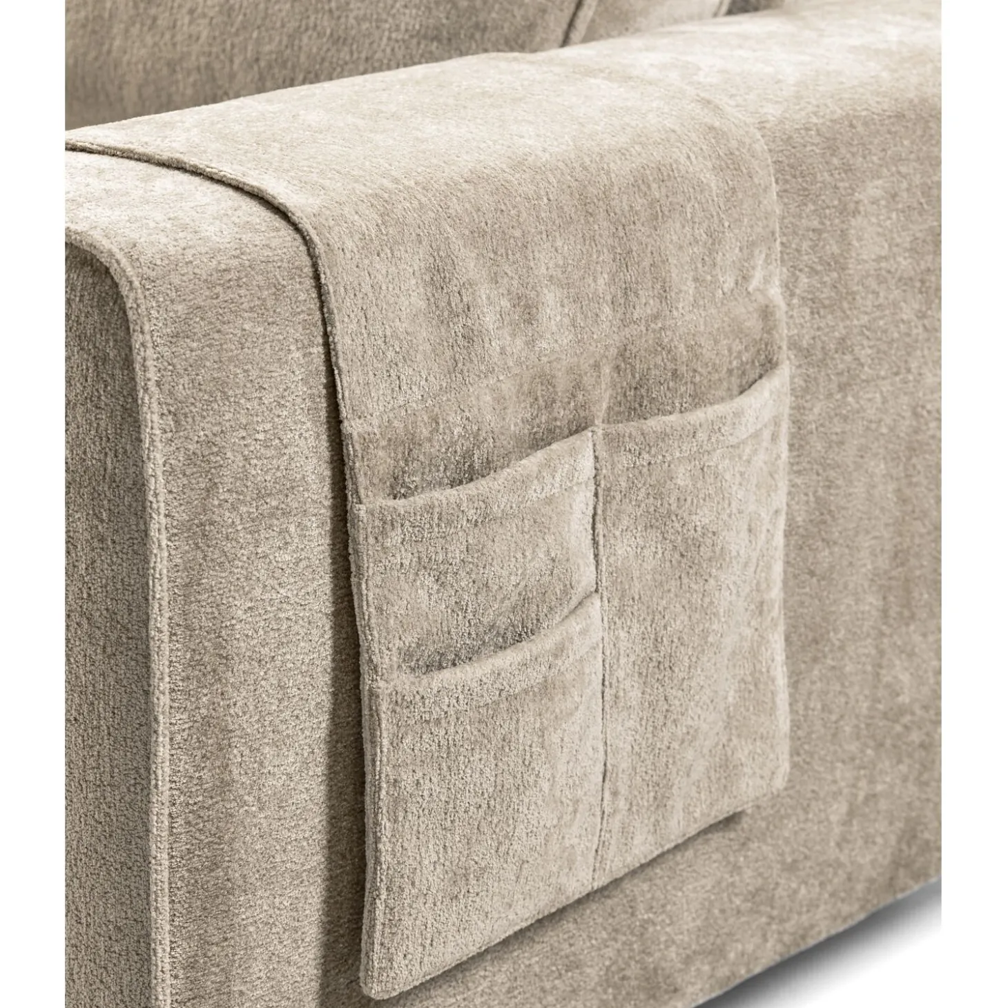 Hoekbank rechts Licato Taupe relaxfunctie excellent comfort hocker