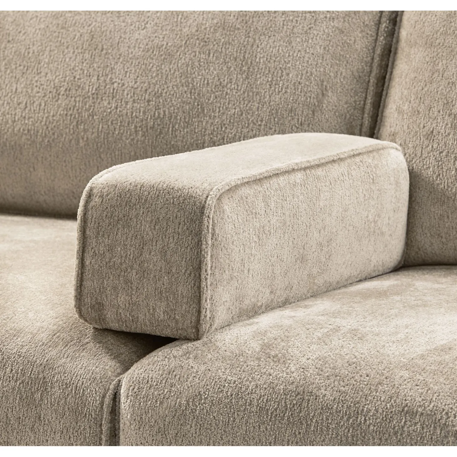 Hoekbank rechts Licato Taupe relaxfunctie excellent comfort hocker