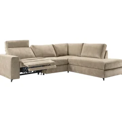 Hoekbank rechts Licato Taupe relaxfunctie excellent comfort