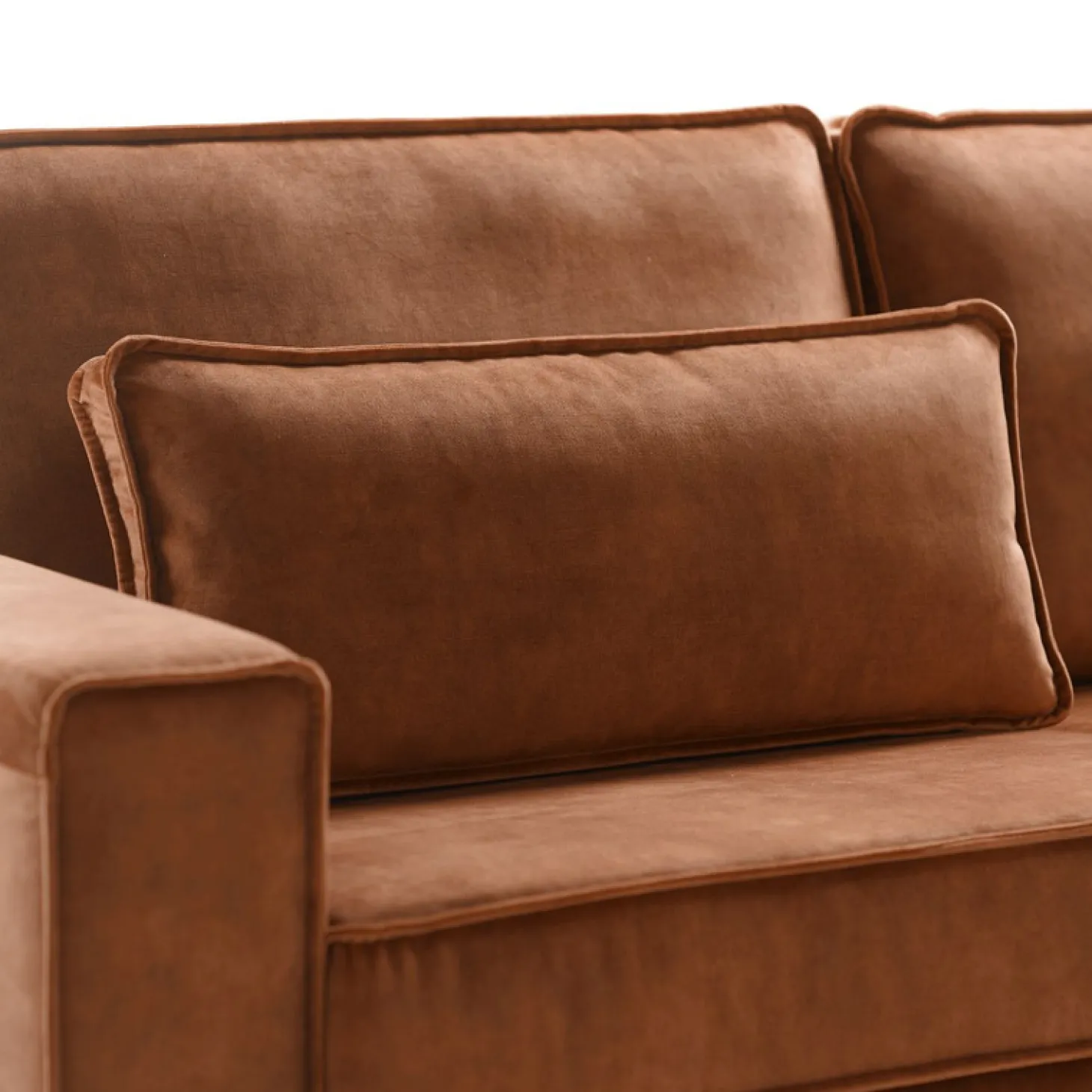 Hoekbank rechts Pomonte Velvet bruin basic comfort