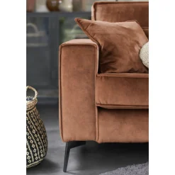 Hoekbank rechts Pomonte Velvet bruin basic comfort