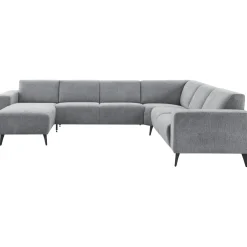 Hoekbank rechts Puento Gerecycled polyether HR-zitting grijs