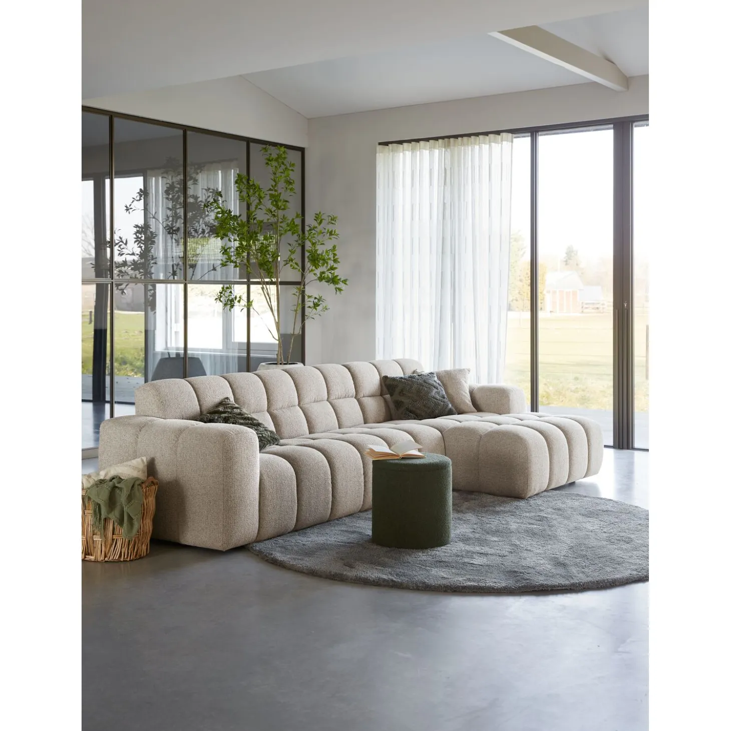 Hoekbank rechts Tirato Beige premium comfort