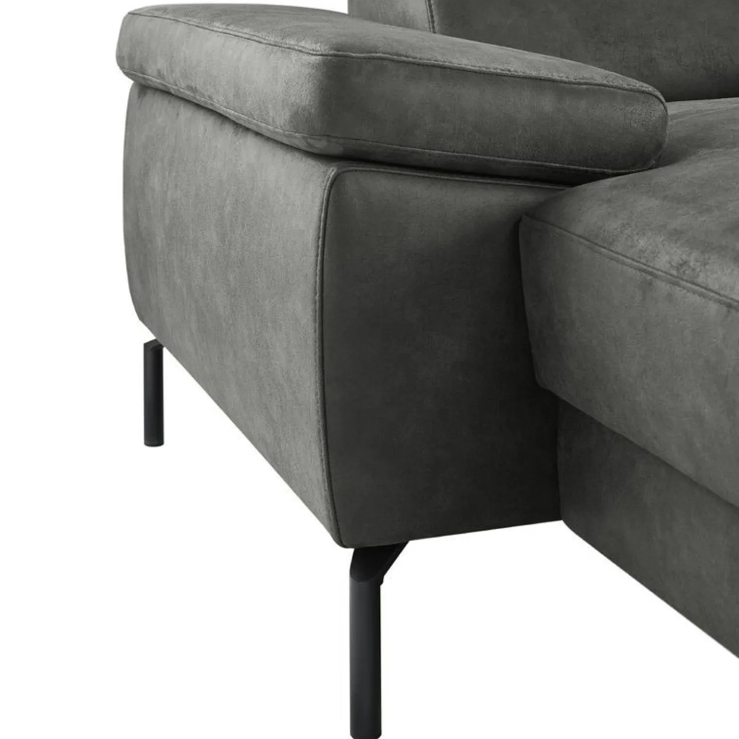 Hoekbank rechts Tusari Microleder antraciet excellent comfort