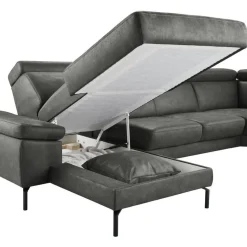 Hoekbank rechts Tusari Microleder antraciet premium comfort