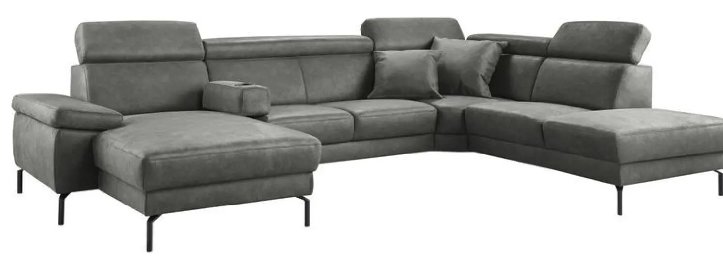 Hoekbank rechts Tusari Microleder antraciet premium comfort