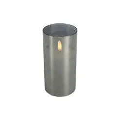 Kaars Caposele LED large grijs glas rond